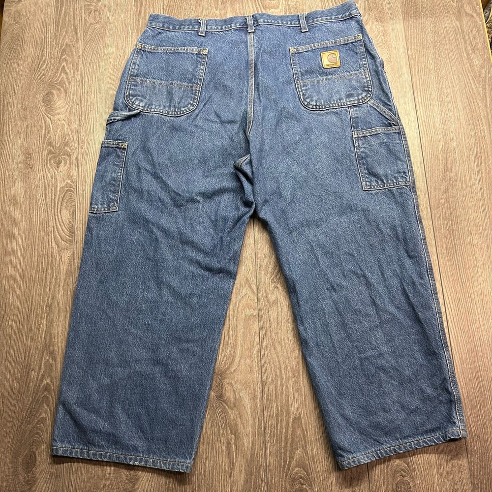 Vintage Carhartt Carpenter Jeans Mens 38x26 Dark Stone Wash Loose Fit B137DST